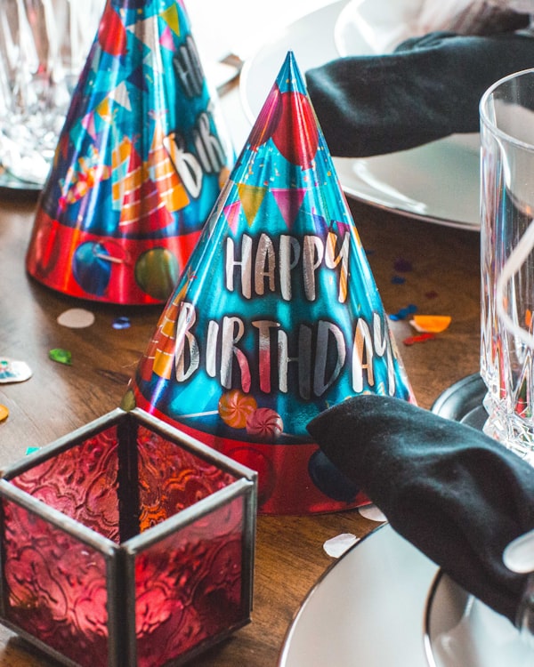Kids birthday party with balloons and rental tables