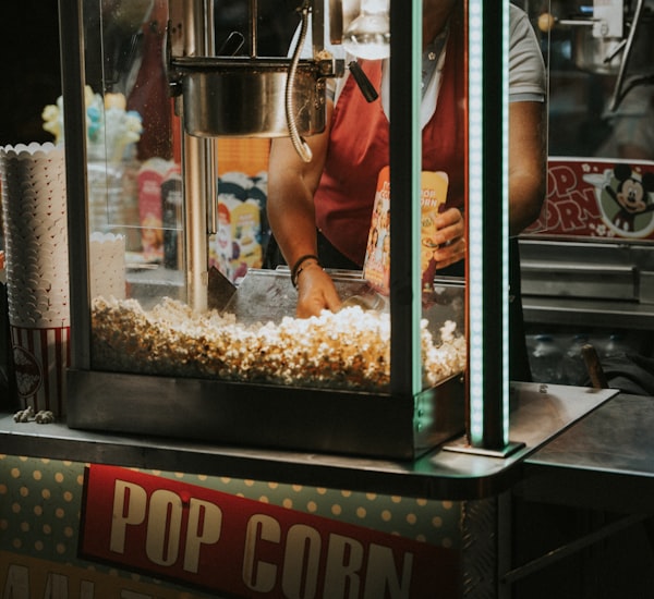 Popcorn machine at a family event