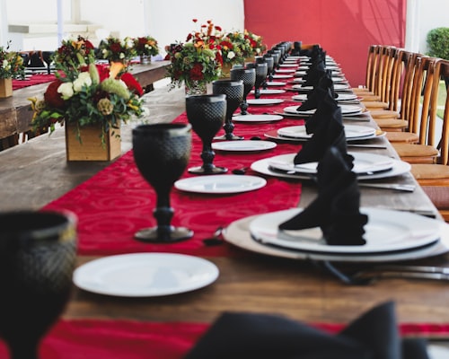 Tables arranged for an event
