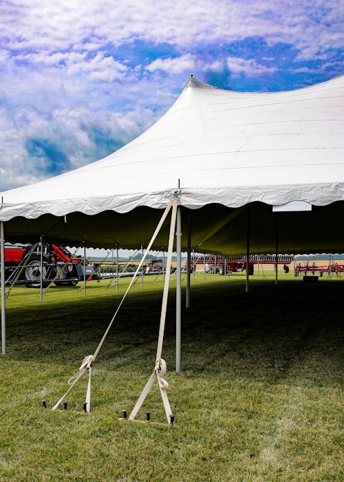 Tent setup for outdoor event